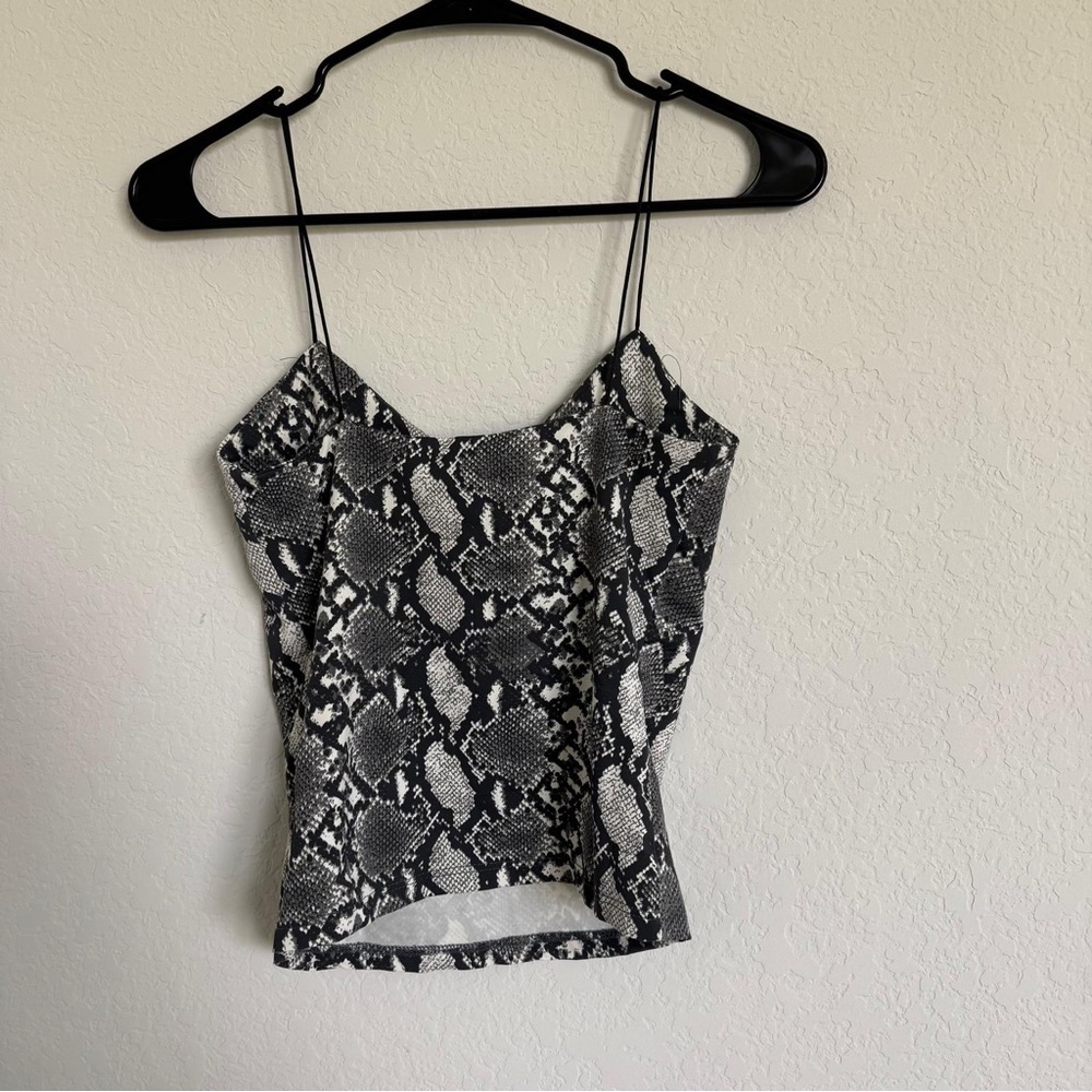 Bershka Monochrome Snake Print Strappy Top | Size S | Trendy Y2K - Picture 2 of 6